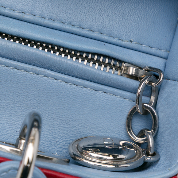 Pre-Loved Dior Medium Tricolor Lambskin Cannage Lady Dior - Picture 8 of 12